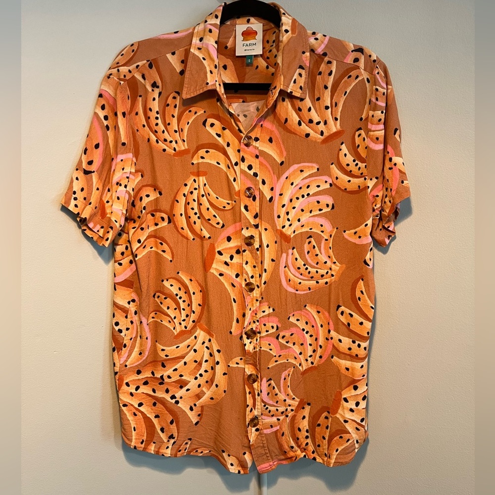 Farm Rio button up - banana pattern - S (EUC)